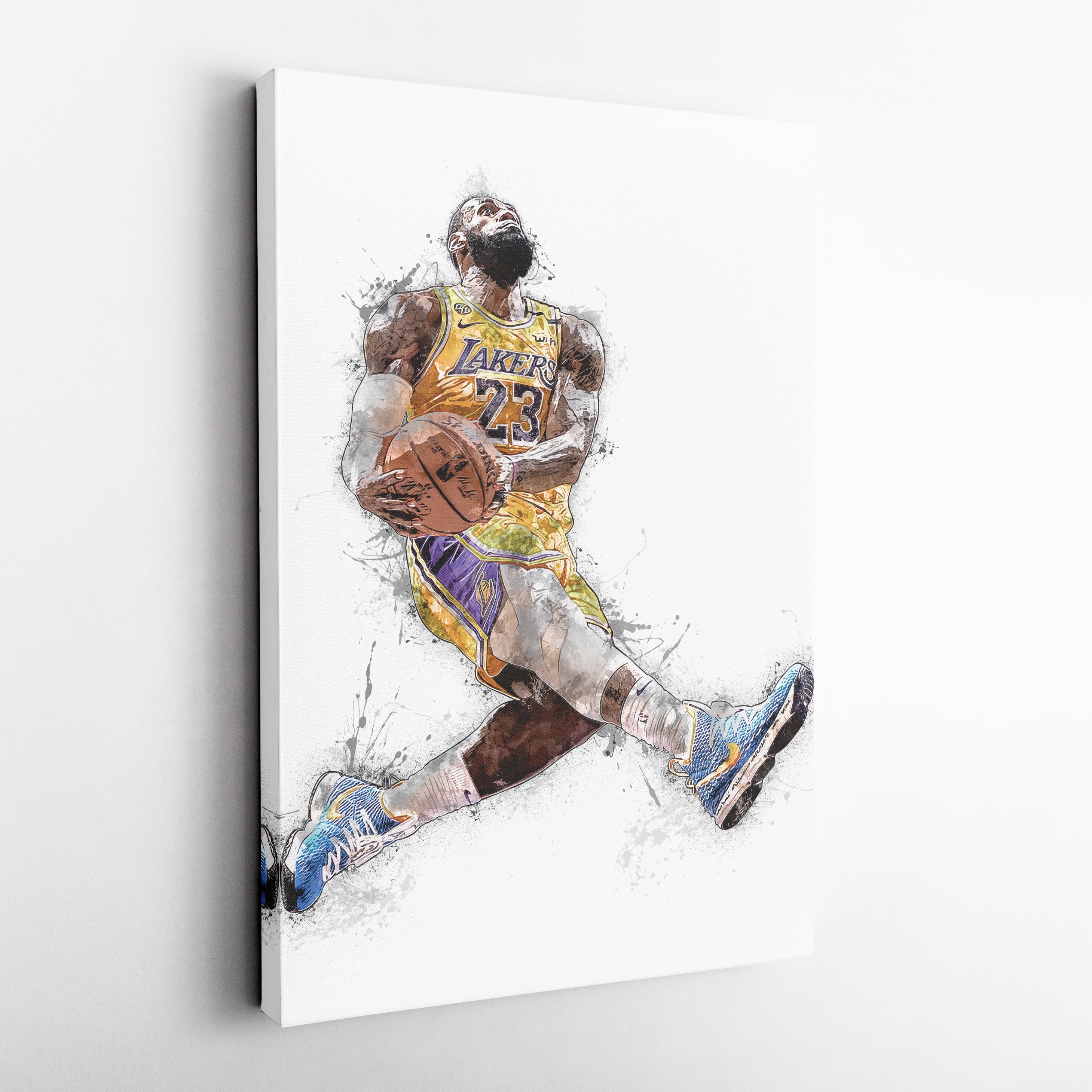 LeBron James Dunk Canvas Art – Los Angeles Lakers Wall Decor