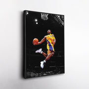 Kobe Bryant Lakers Flying Dunk Canvas Wall Art Decor - NBA Action Art