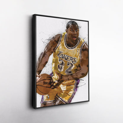 Magic Johnson Canvas Art – Los Angeles Lakers Wall Decor