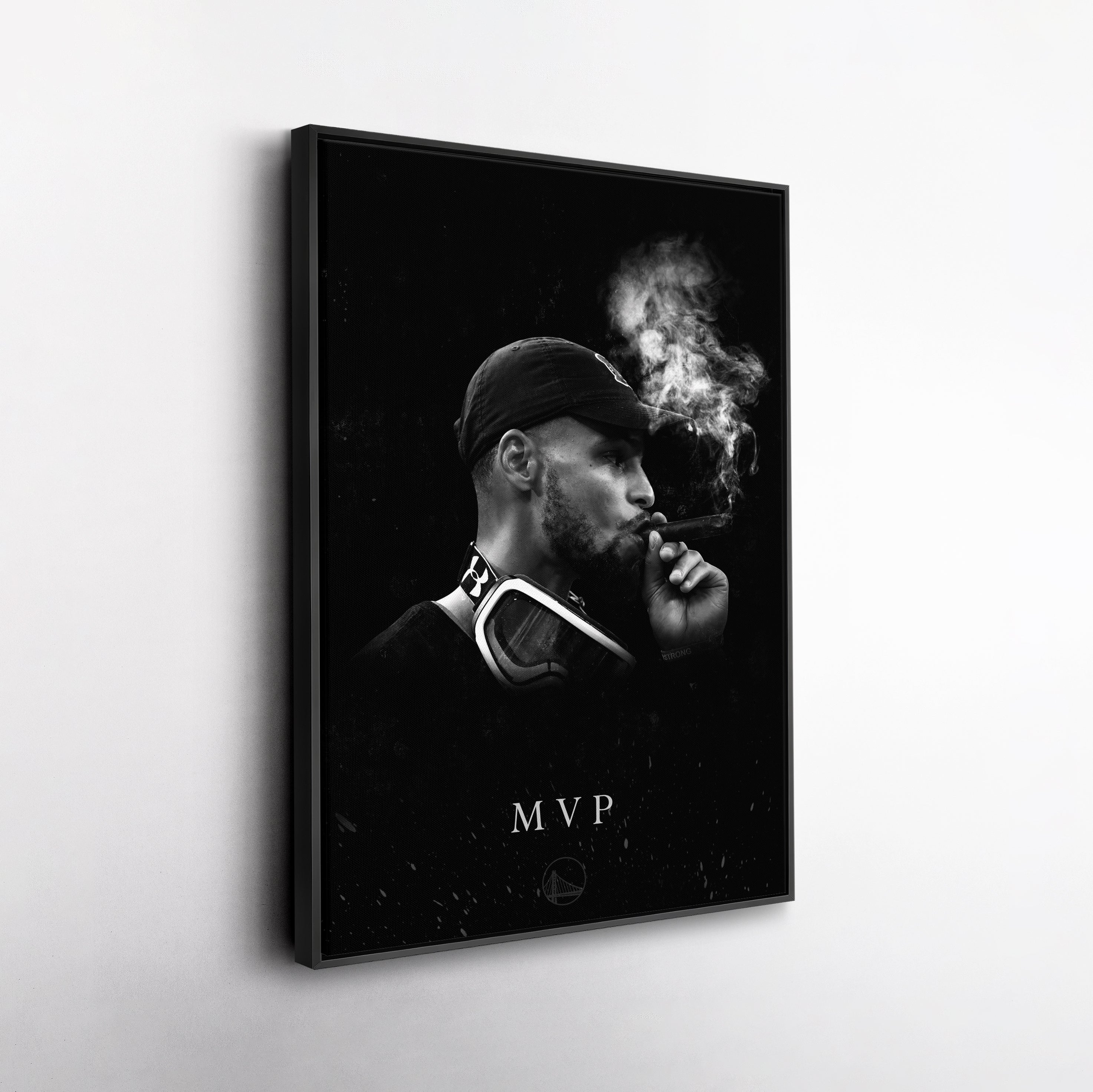 Stephen Curry Cigar NBA Champion Canvas Wall Art