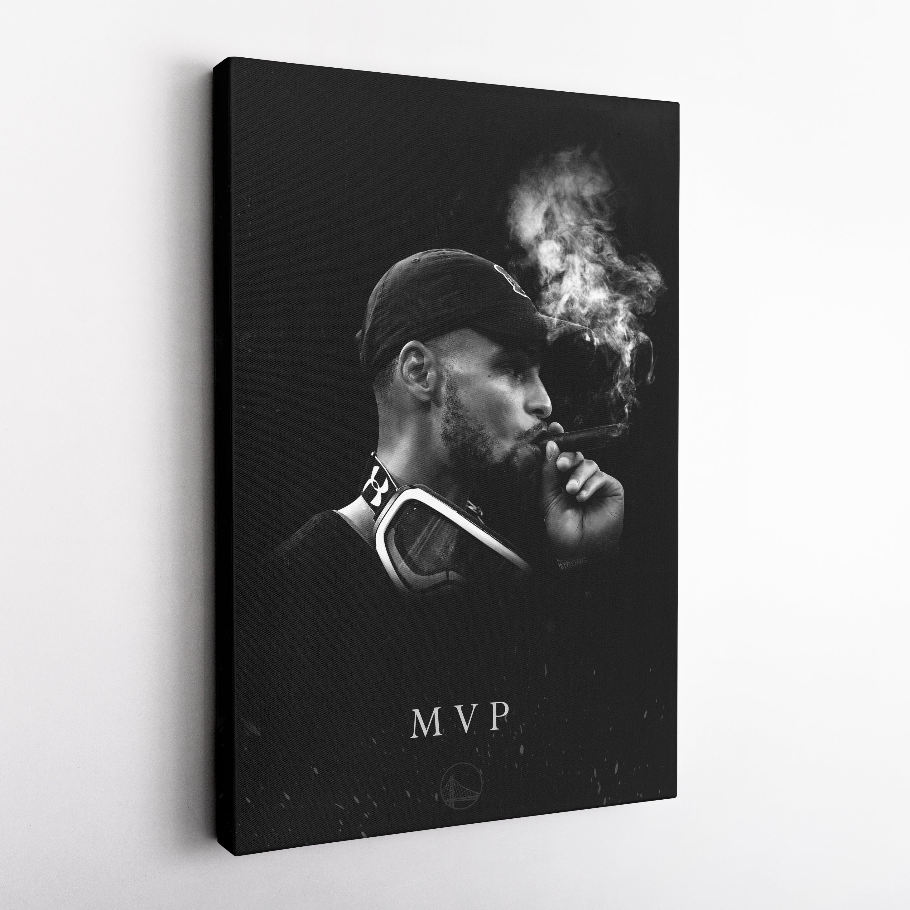 Stephen Curry Cigar NBA Champion Canvas Wall Art