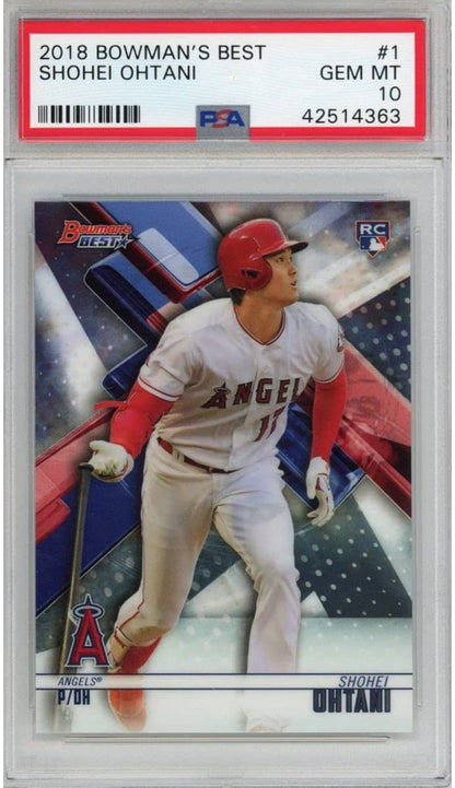Graded Mint 2018 Topps Bowman Shohei Ohtani Rookie Baseball Card