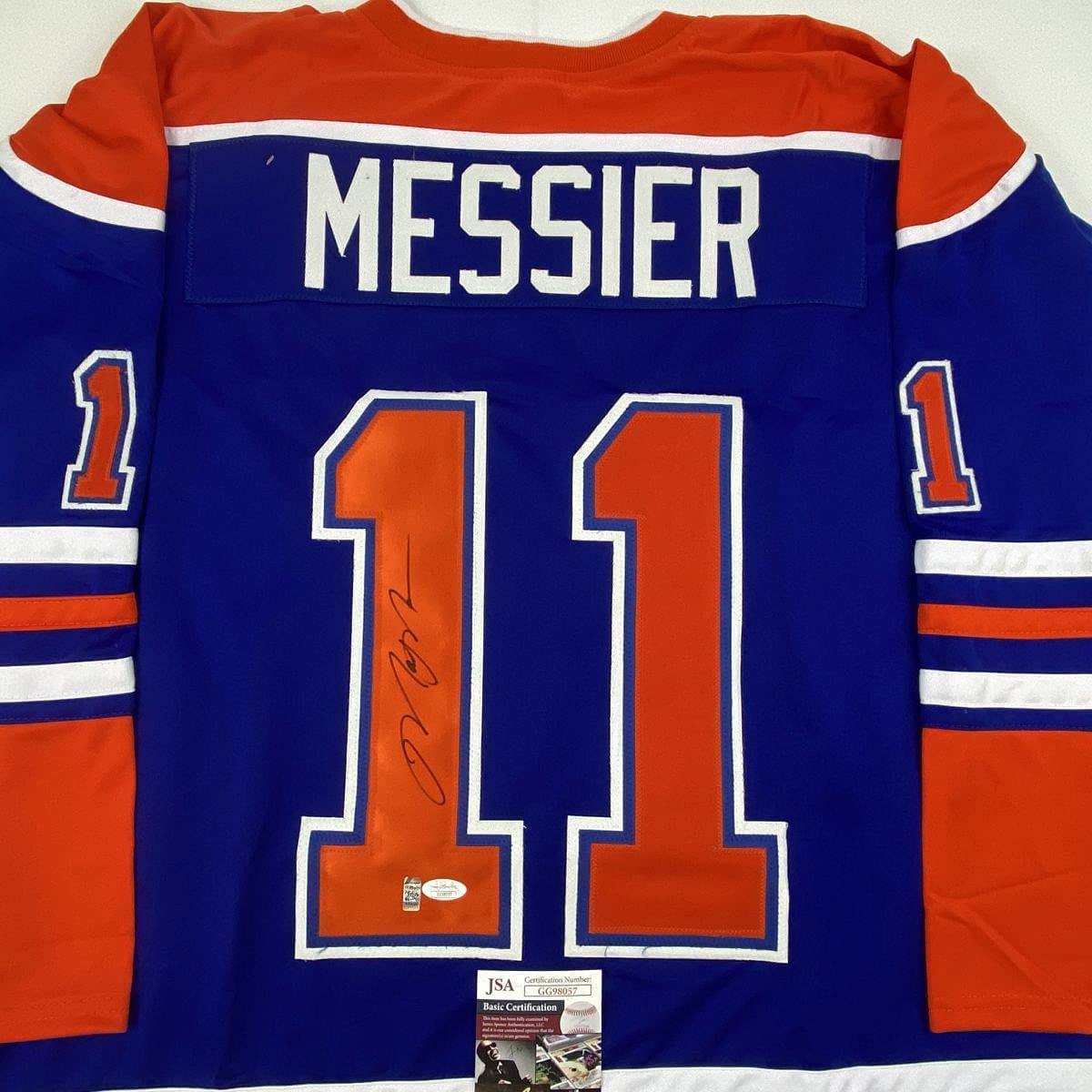 Autographed Mark Messier Edmonton Blue Hockey Jersey