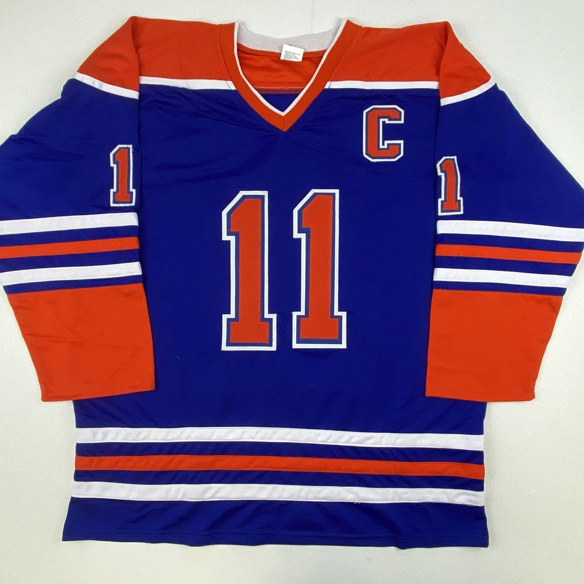 Autographed Mark Messier Edmonton Blue Hockey Jersey