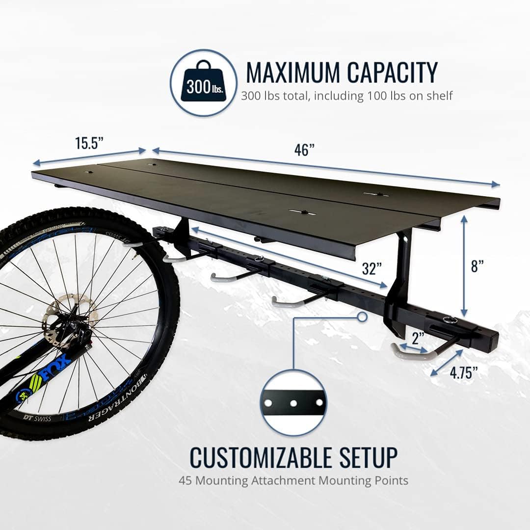 G-Bike Solid Shelf Wall Storage System | Holds 5 Bikes