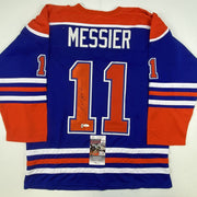 Autographed Mark Messier Edmonton Blue Hockey Jersey