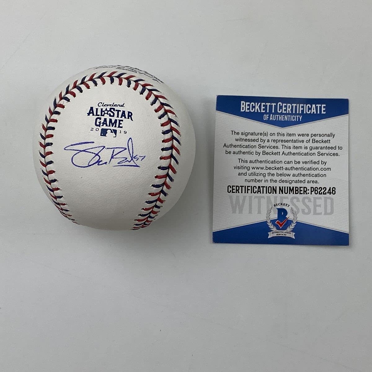 Autographed Shane Bieber 2019 MLB All-Star Game Rawlings Official ROML JSA