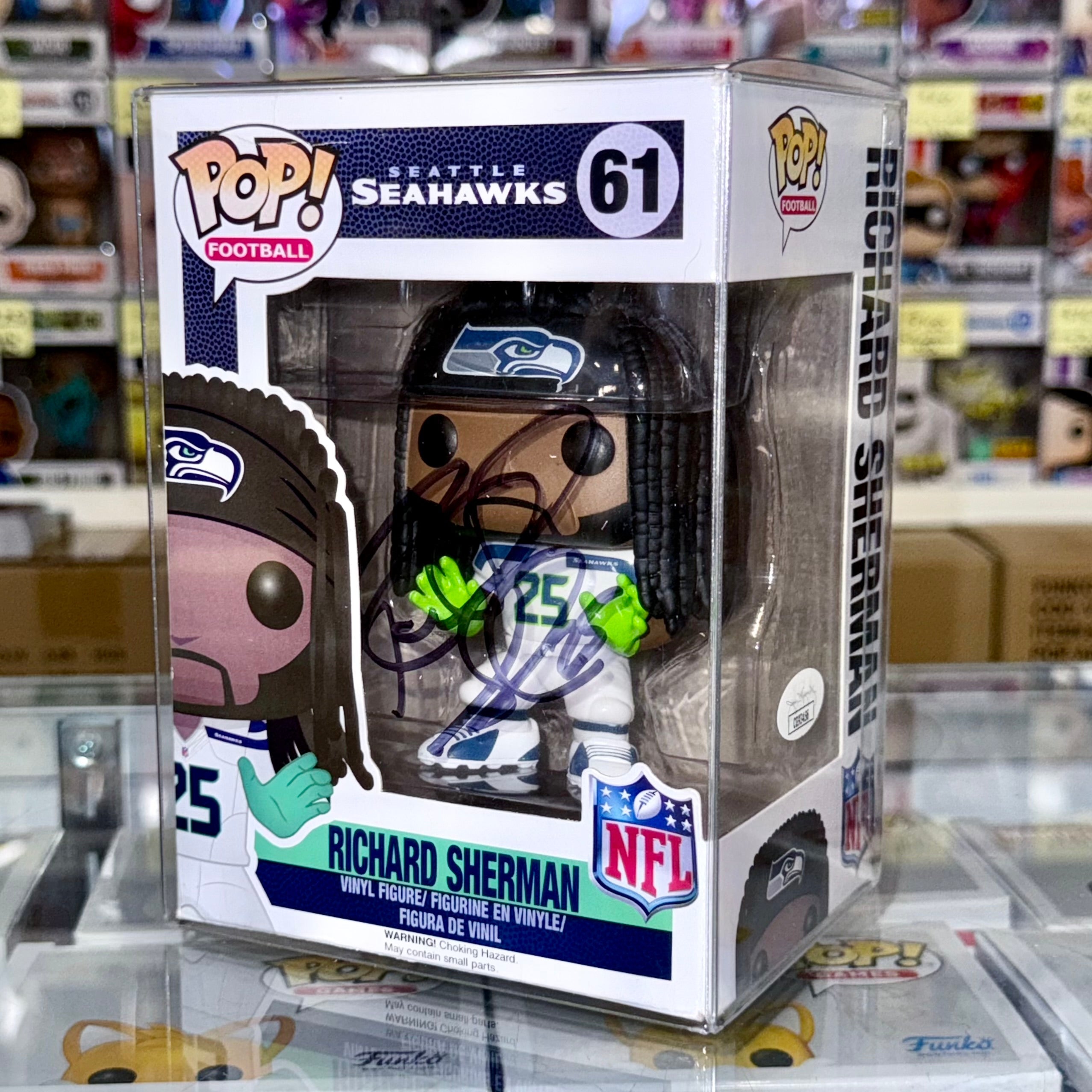 Richard Sherman Signed NFL Seattle Seahawks Vaulted Funko POP! #61