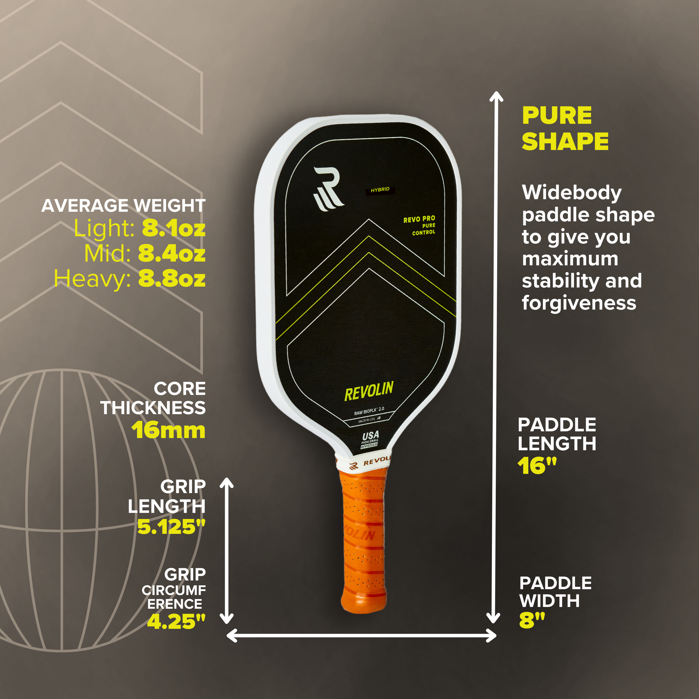 REVO PRO Pure Hybrid Pickleball Paddle