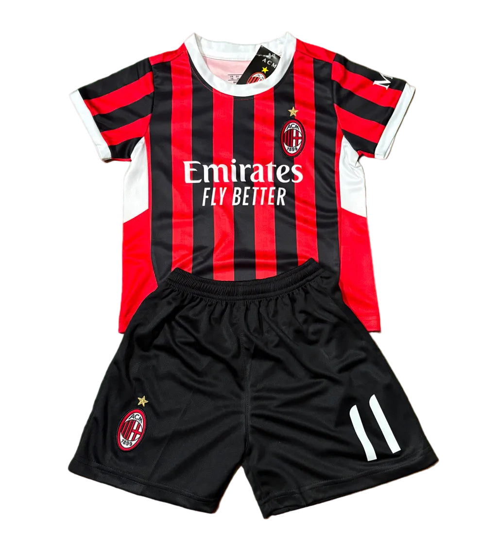 Christian Pulisic A.c. Milan Kids Youth Soccer Jersey Kit 2 Piece Set