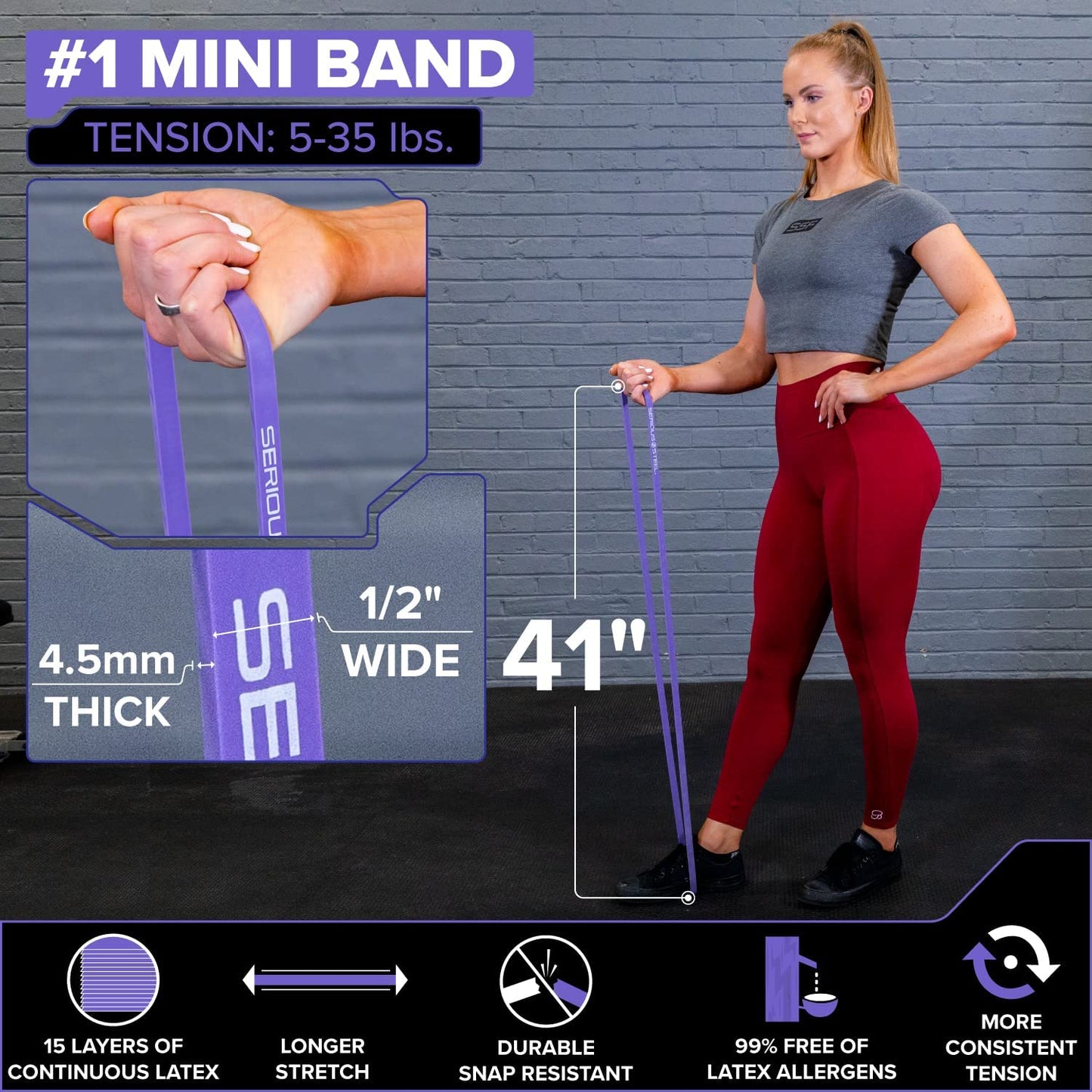 41" Micro Mini Resistance Band (2-15 lbs)