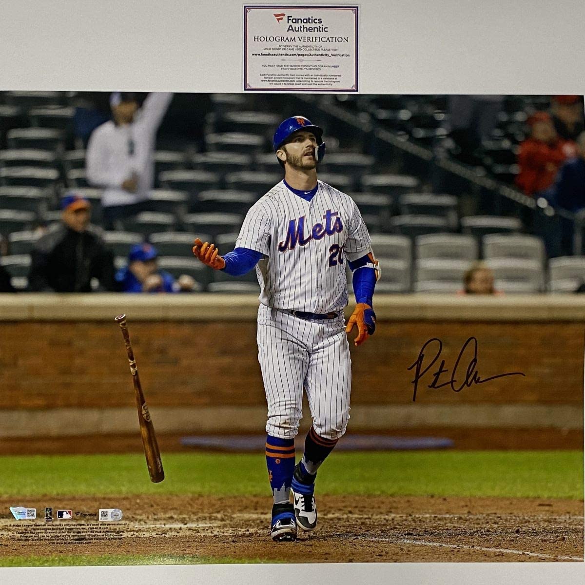 Autographed New York Mets Pete Alonso Baseball Photo