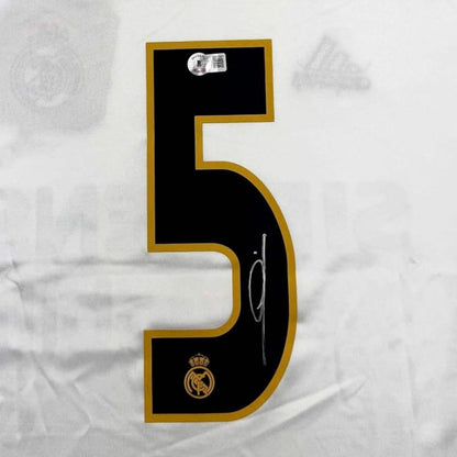 Framed Autographed Real Madrid Zinedine Zidane White Soccer Jersey