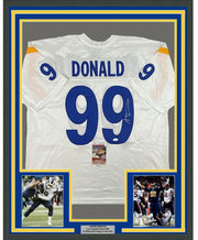 Autographed Aaron Donald Los Angeles White Framed Football Jersey