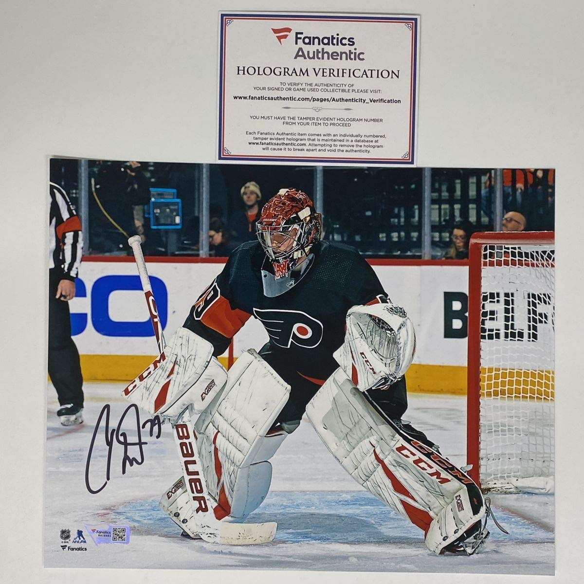 Autographed Carter Hart Philadelphia Flyers 8x10 Hockey Photo