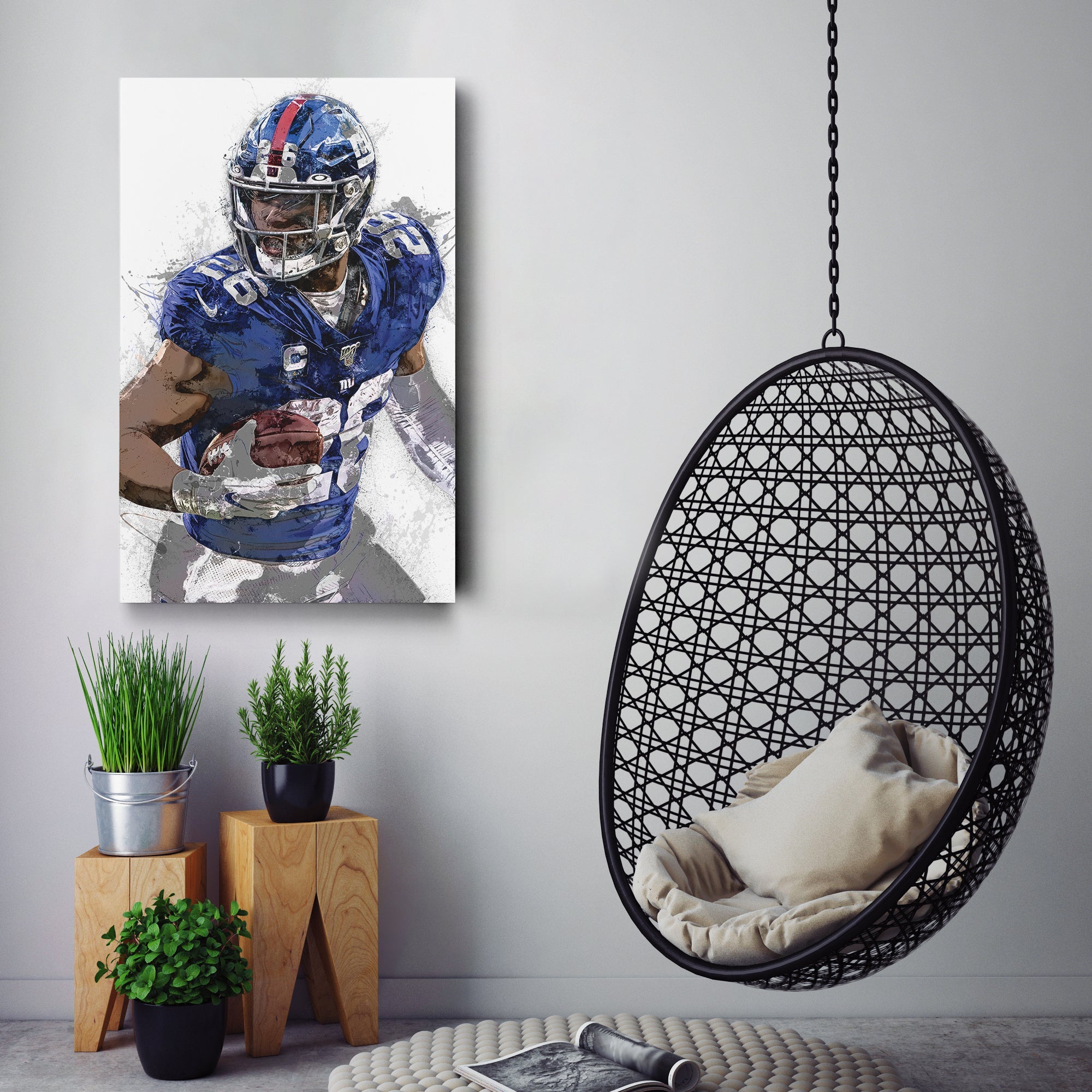 New York Giants Saquon Barkley Canvas Wall Decor