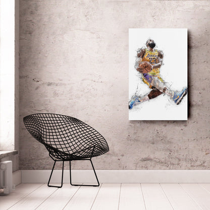 LeBron James Dunk Canvas Art – Los Angeles Lakers Wall Decor
