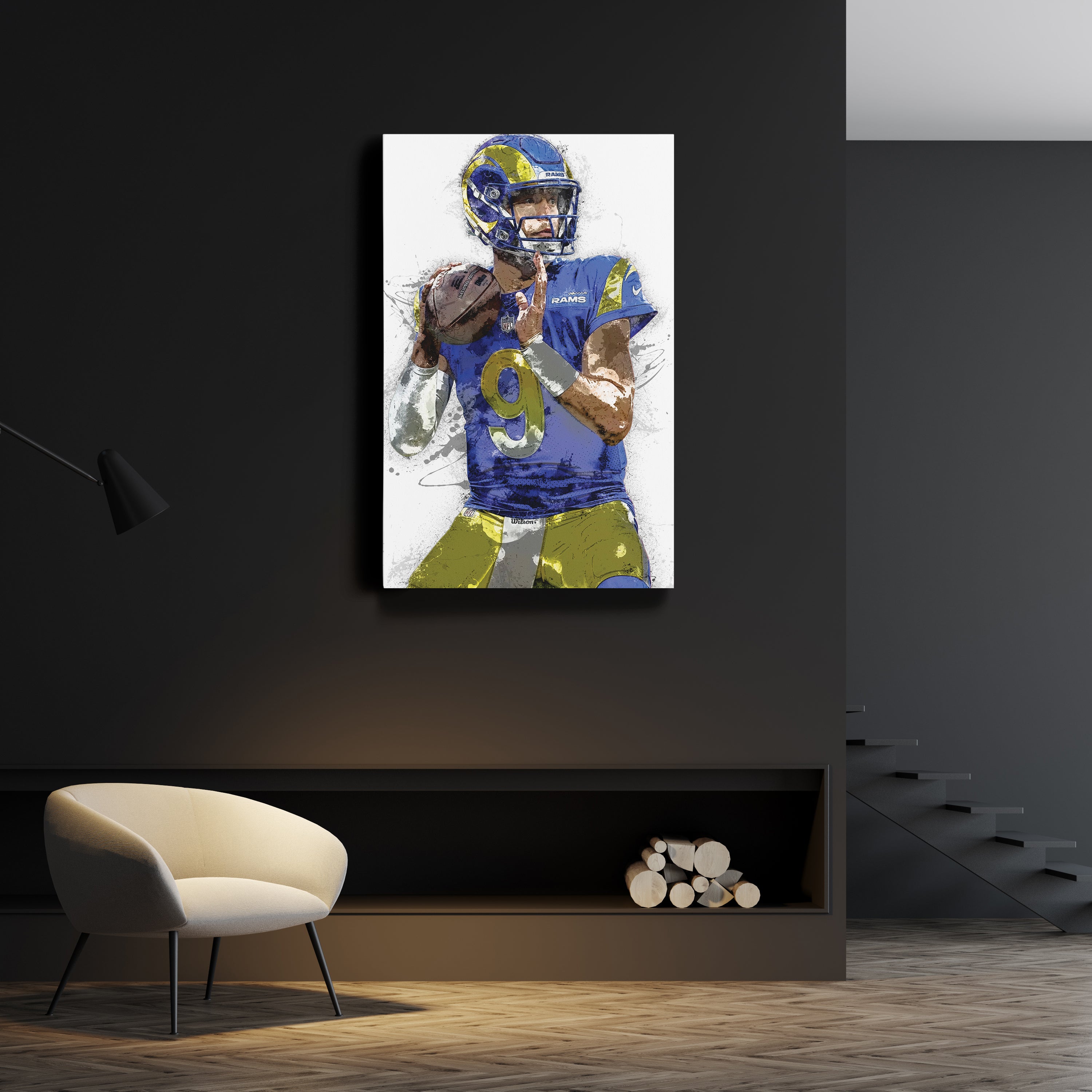 Matthew Stafford Canvas Art Los Angeles Rams Wall Decor