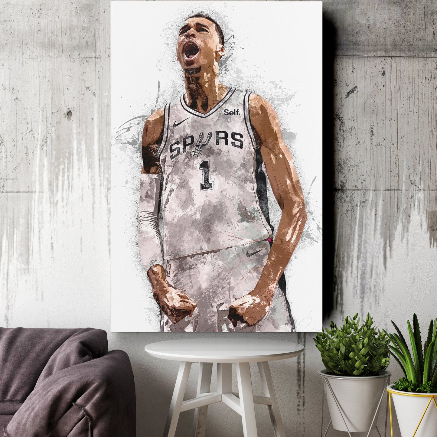 Victor Wembanyama Canvas Art – San Antonio Spurs Wall Decor