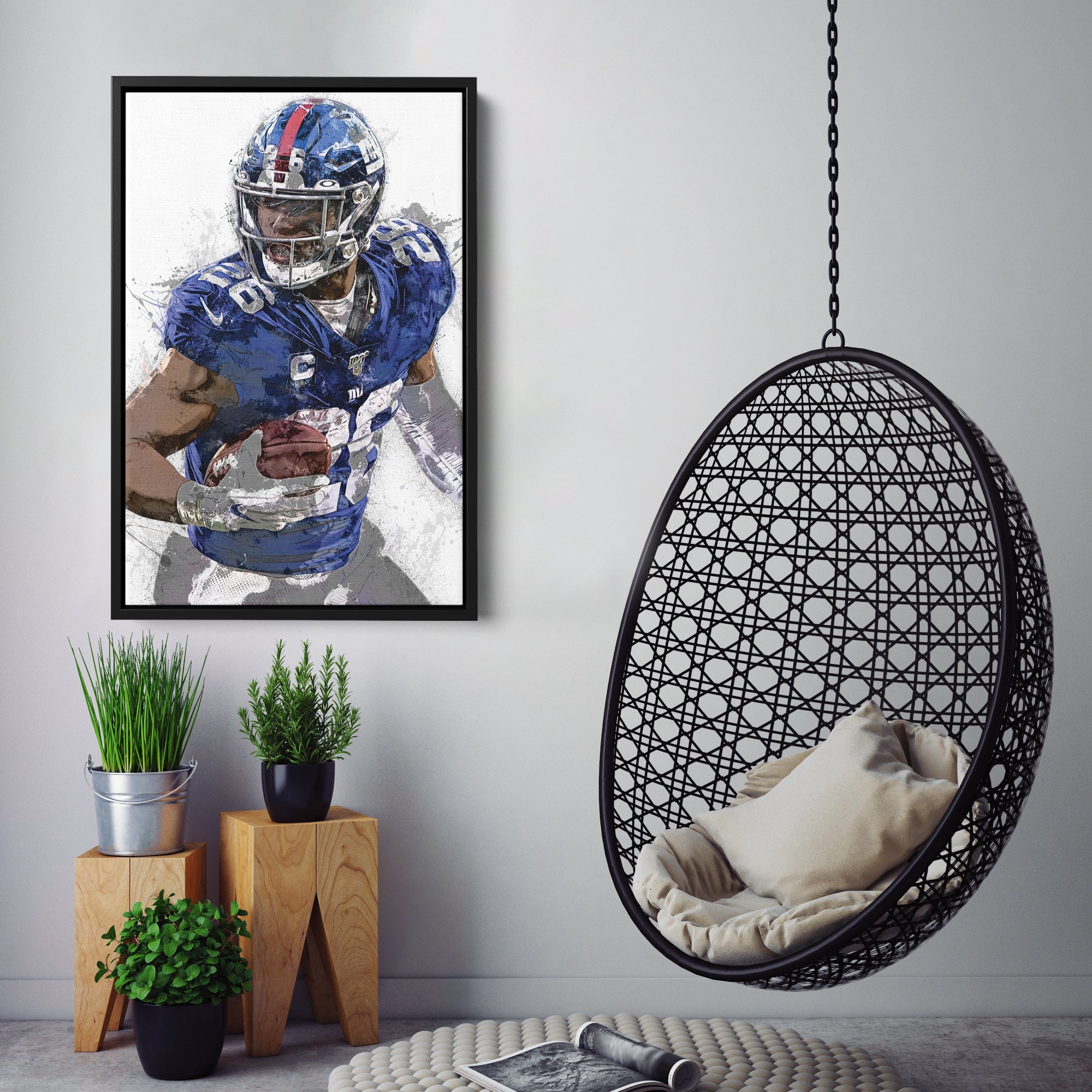New York Giants Saquon Barkley Canvas Wall Decor