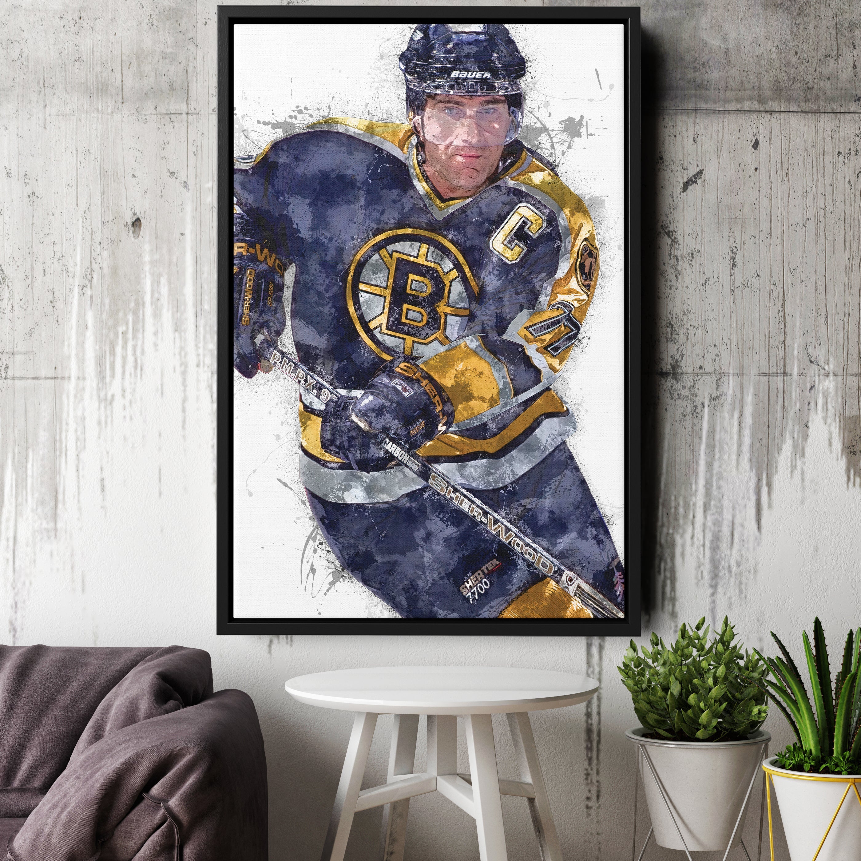 Boston Bruins Ray Bourque Canvas Wall Decor