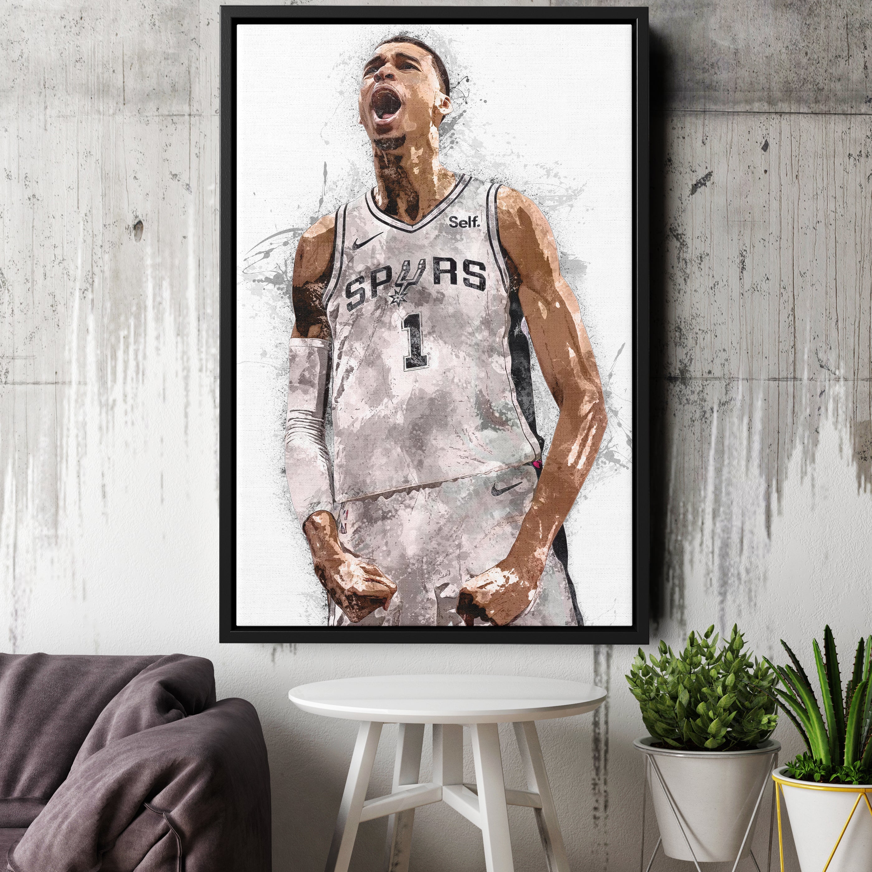 Victor Wembanyama Canvas Art – San Antonio Spurs Wall Decor