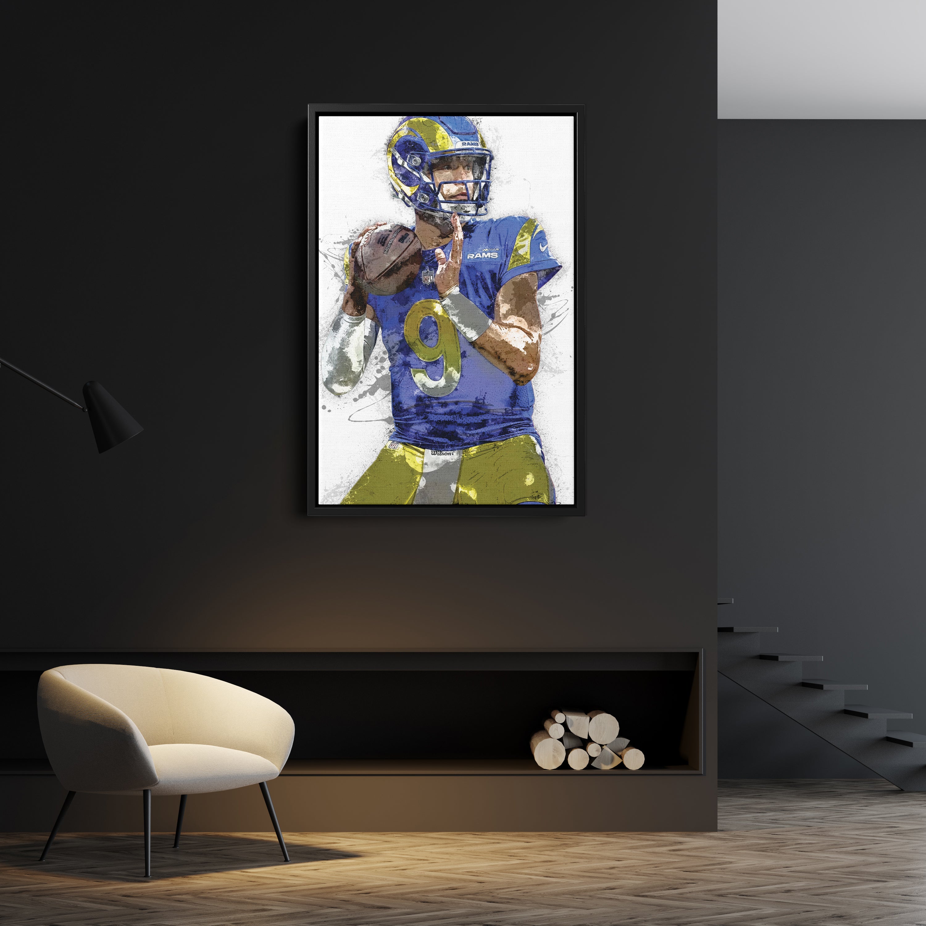 Matthew Stafford Canvas Art Los Angeles Rams Wall Decor
