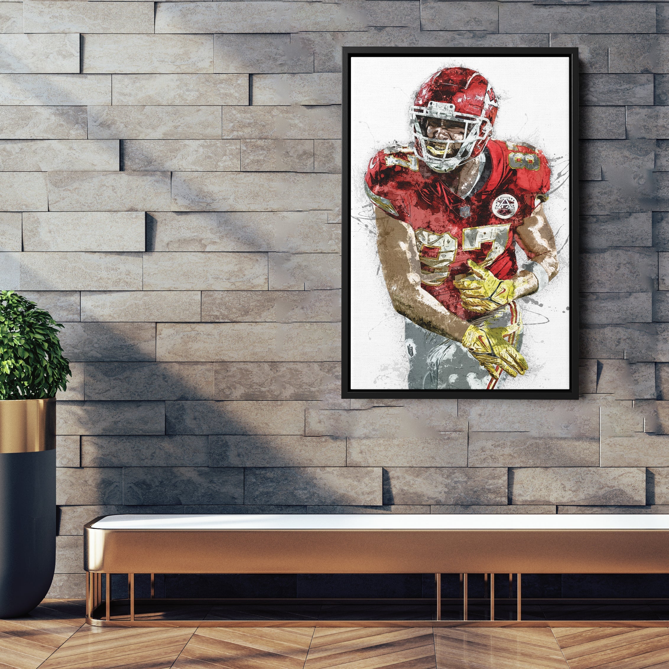 Travis Kelce Canvas Art – Kansas City Chiefs Wall Decor