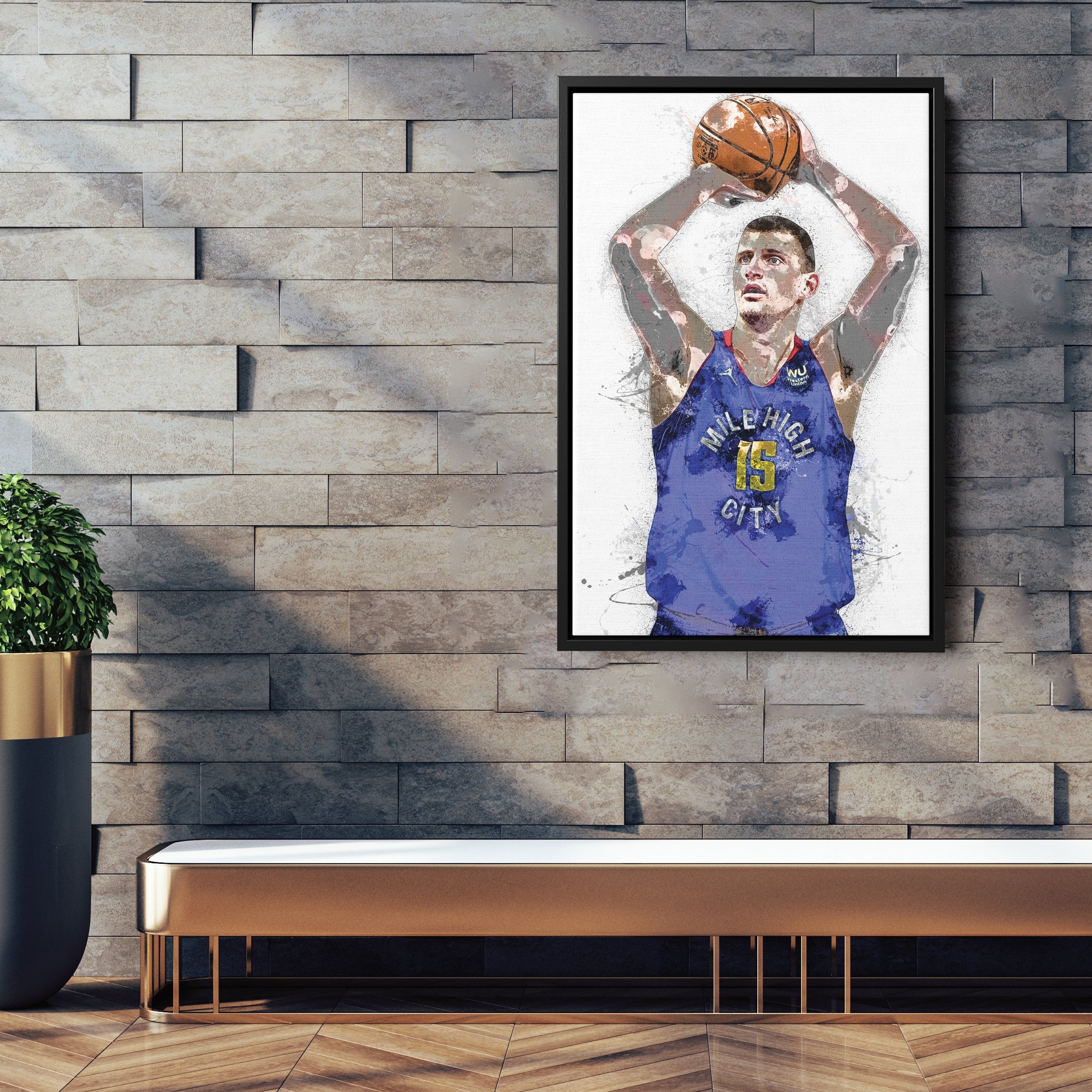 Nikola Jokic Canvas Art – Denver Nuggets Wall Decor