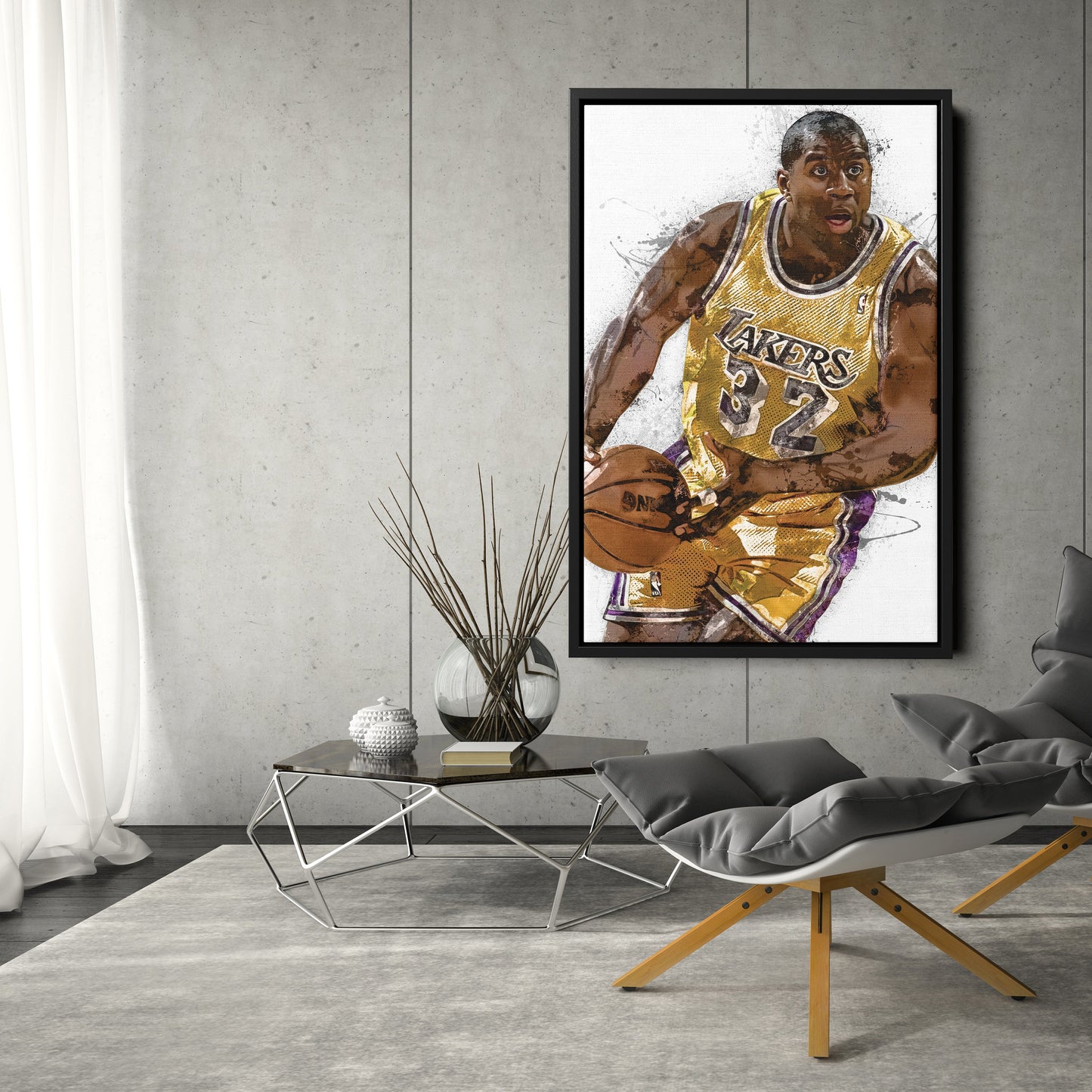 Magic Johnson Canvas Art – Los Angeles Lakers Wall Decor