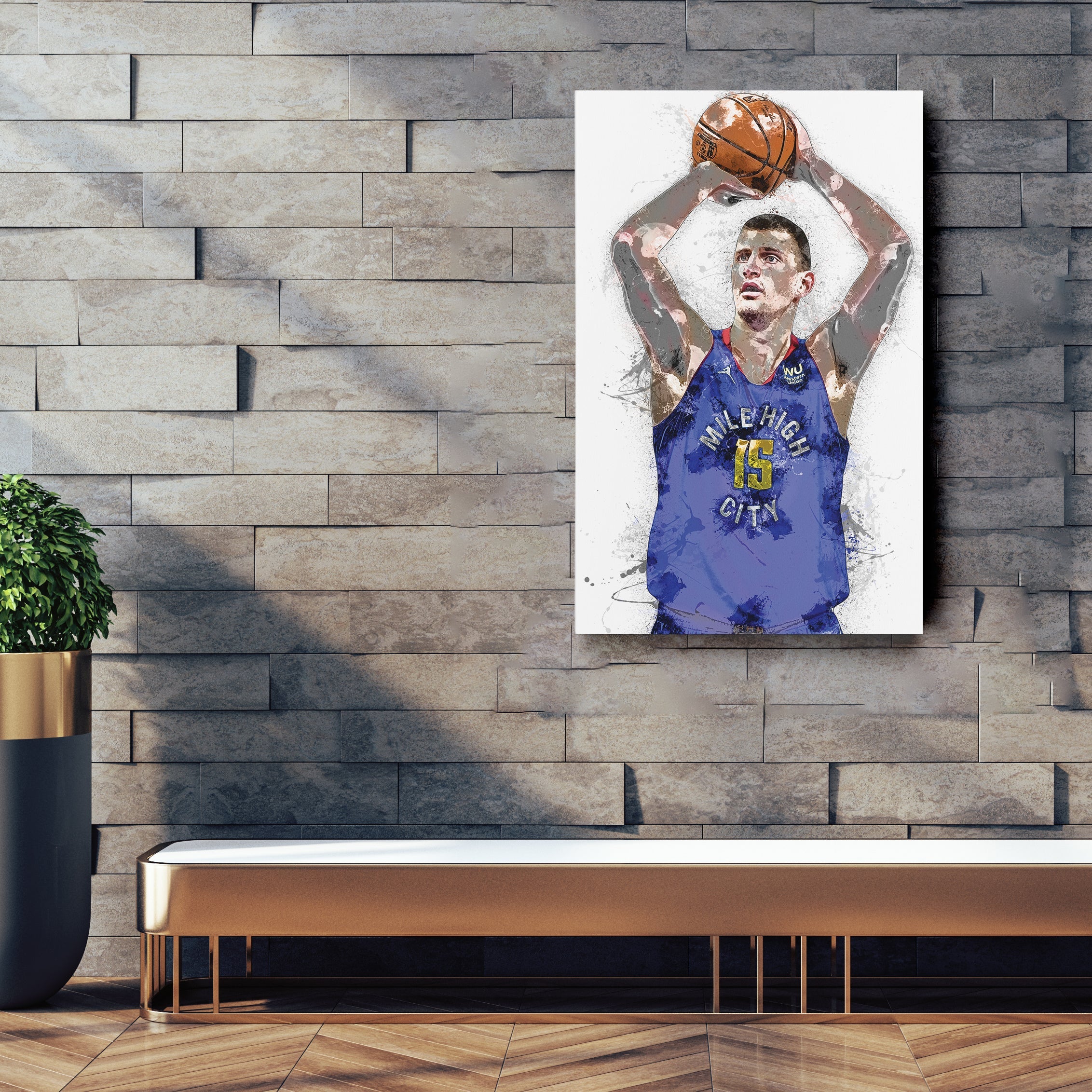 Nikola Jokic Canvas Art – Denver Nuggets Wall Decor