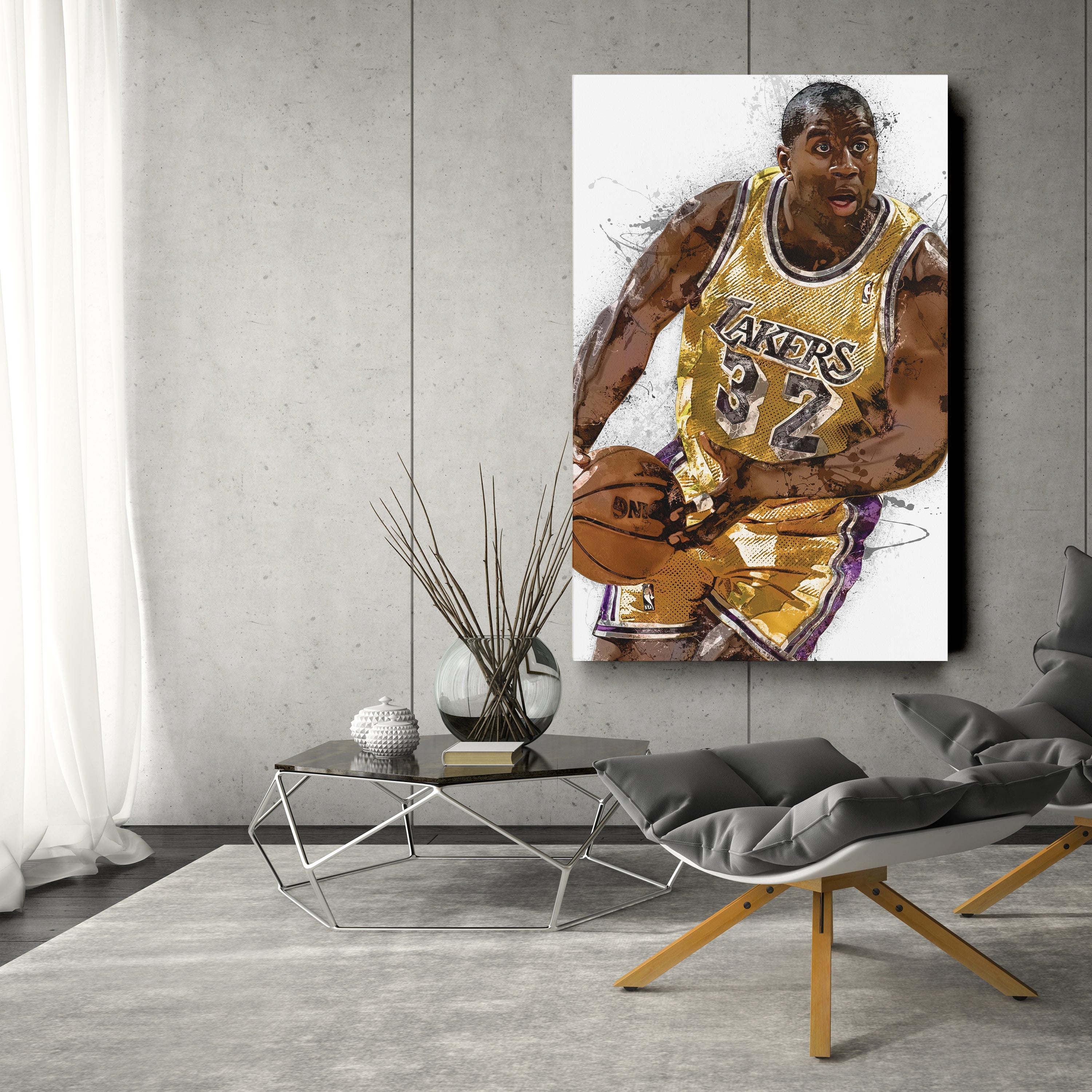 Magic Johnson Canvas Art – Los Angeles Lakers Wall Decor