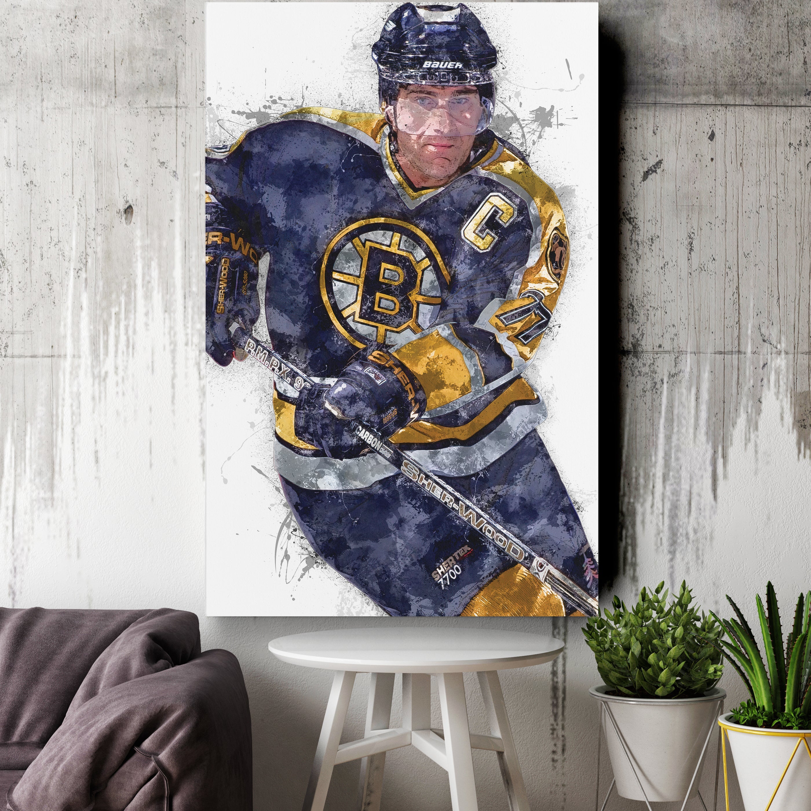 Boston Bruins Ray Bourque Canvas Wall Decor