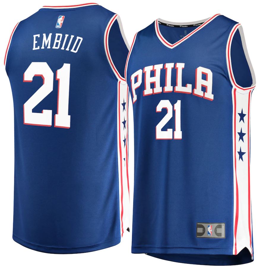 Philadelphia 76ers Joel Embiid Royal Blue Replica Jersey