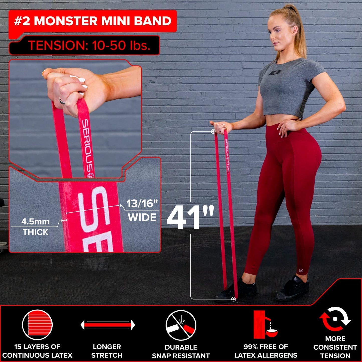 41" Micro Mini Resistance Band (2-15 lbs)