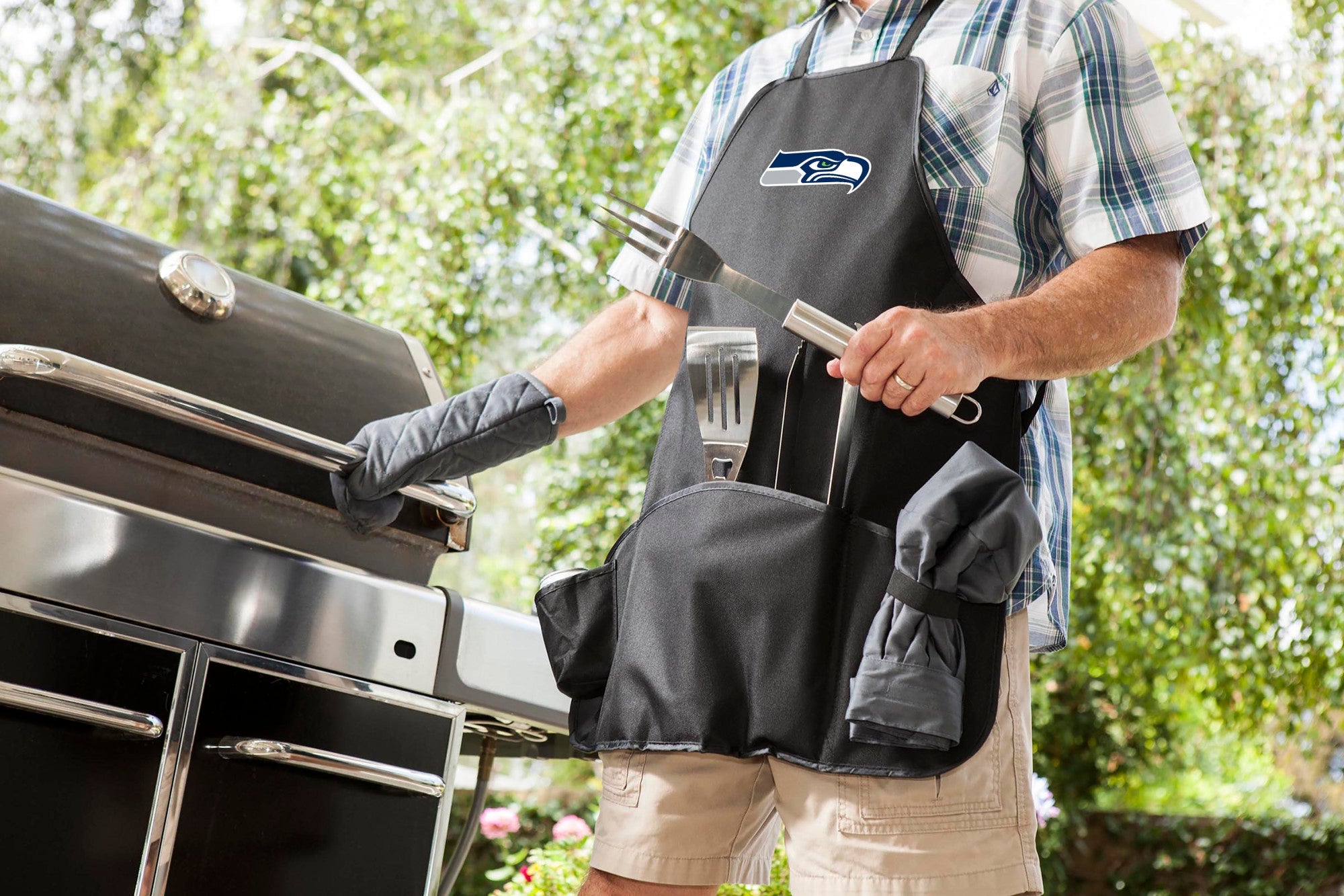 Seattle Seahawks BBQ Apron Tote Pro Grill Set