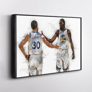 Stephen Curry & Kevin Durant Canvas Art – Golden State Warriors Wall Decor