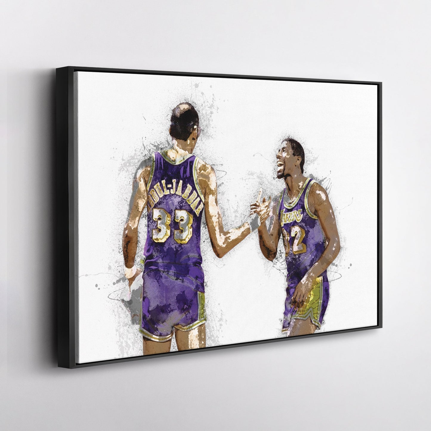 Magic Johnson & Kareem Abdul-Jabbar Canvas Art – Los Angeles Lakers Wall Decor
