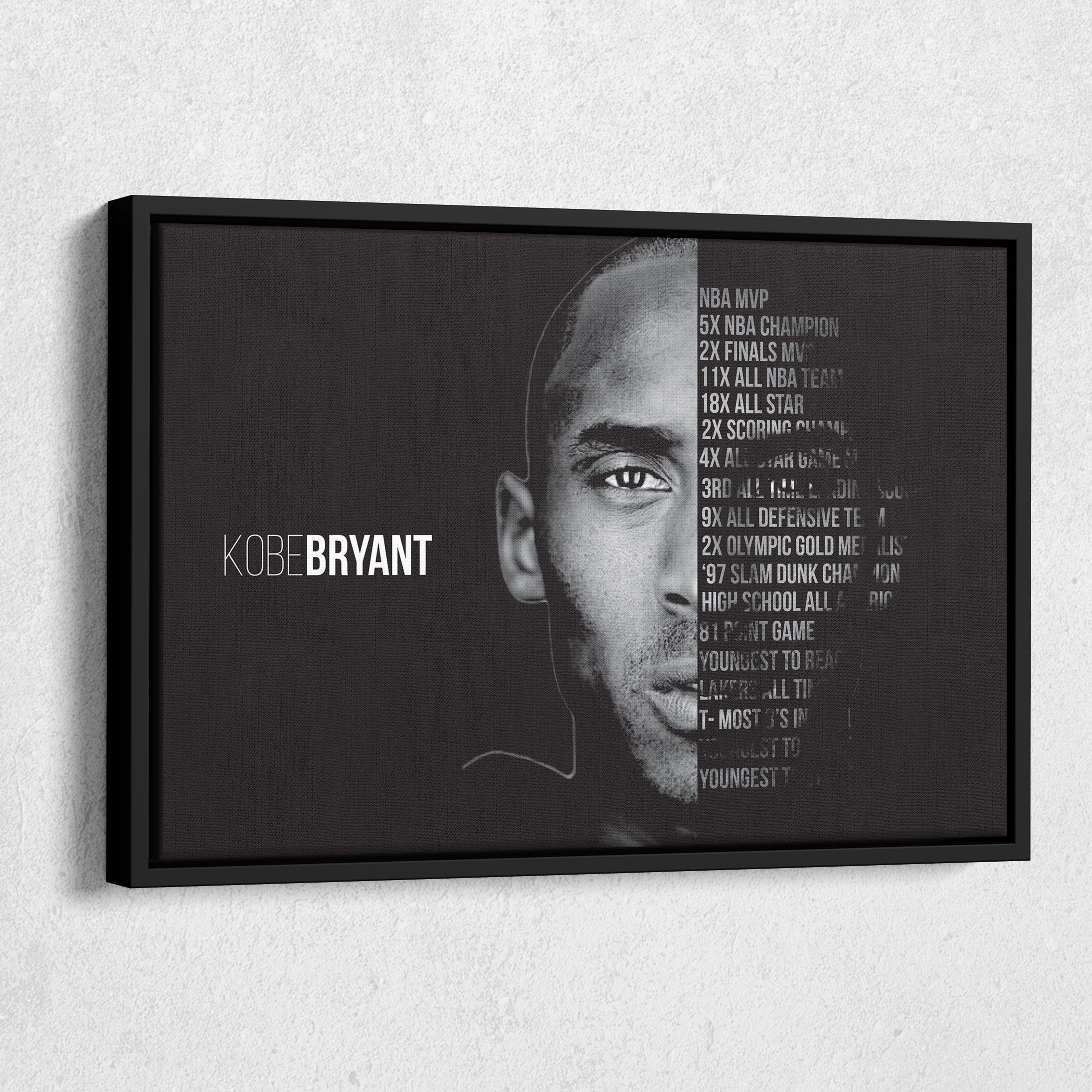 Black Mamba Career Kobe Bryant Canvas Wall Art
