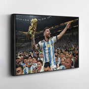 Lionel Messi World Cup Celebration Canvas Art Soccer Wall Decor Poster