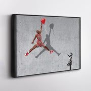 Michael Jordan Banksy Balloon Girl NBA Canvas Street Art