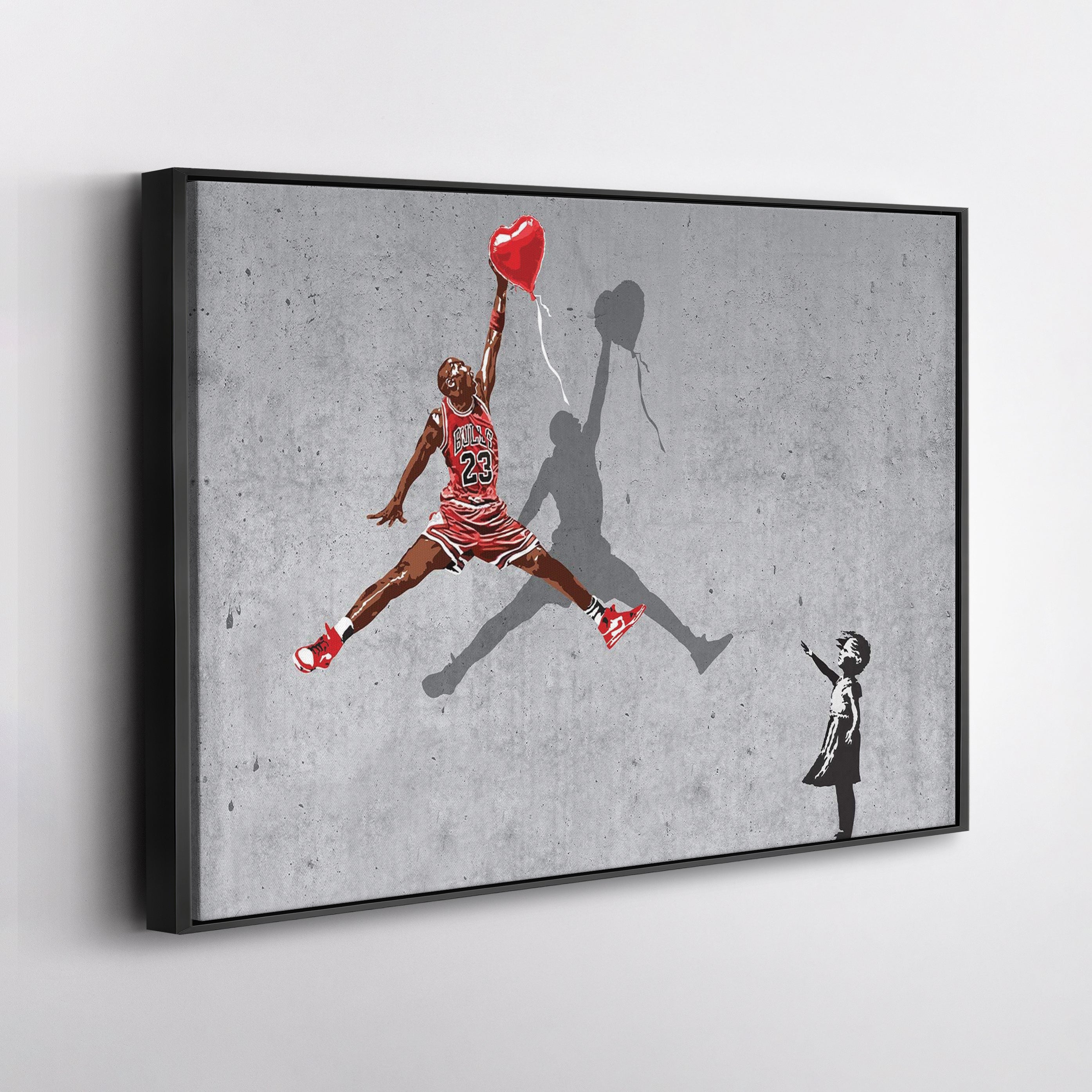 Michael Jordan Banksy Balloon Girl NBA Canvas Street Art