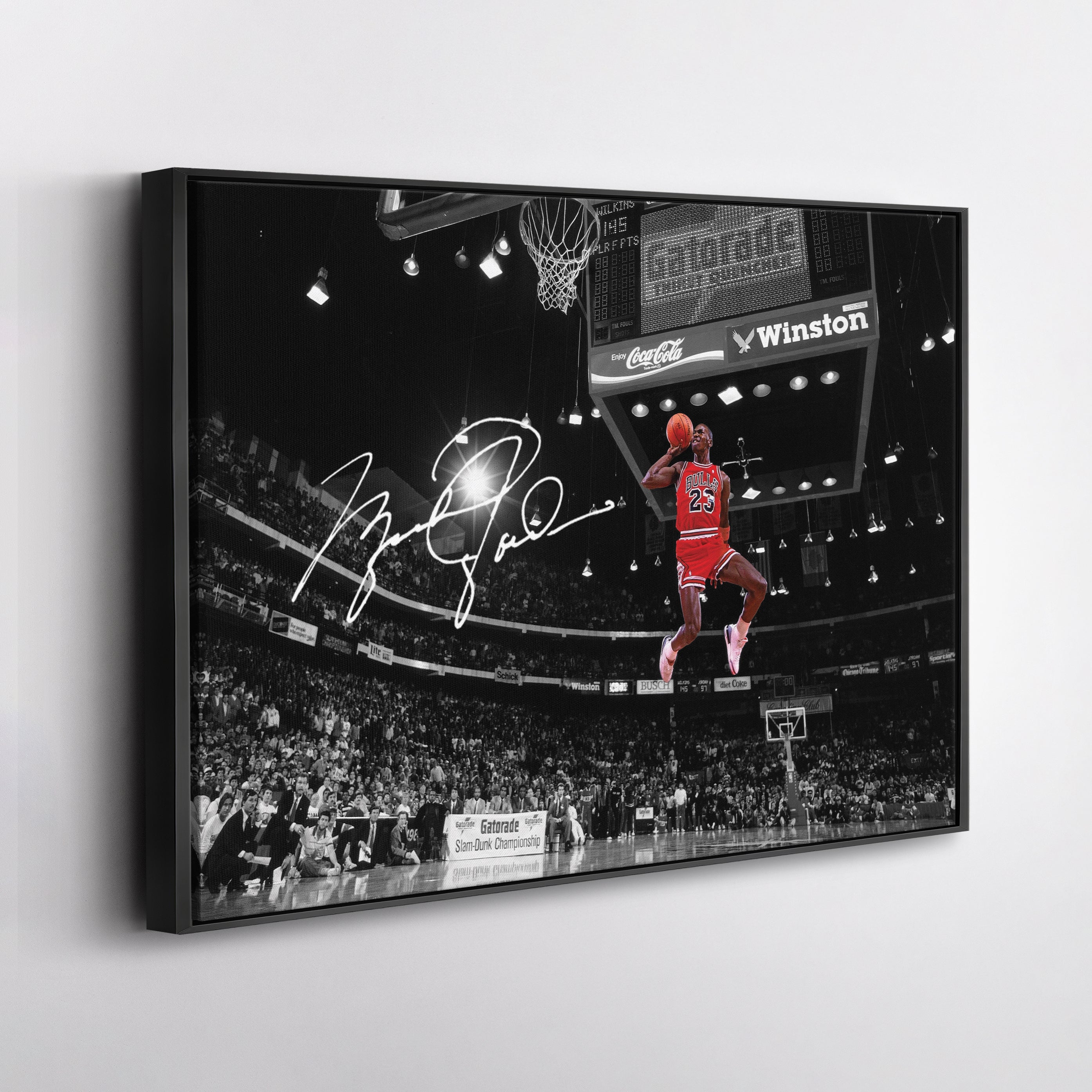 Chicago Bulls Michael Jordan Autographed Slam Dunk Canvas Wall Art