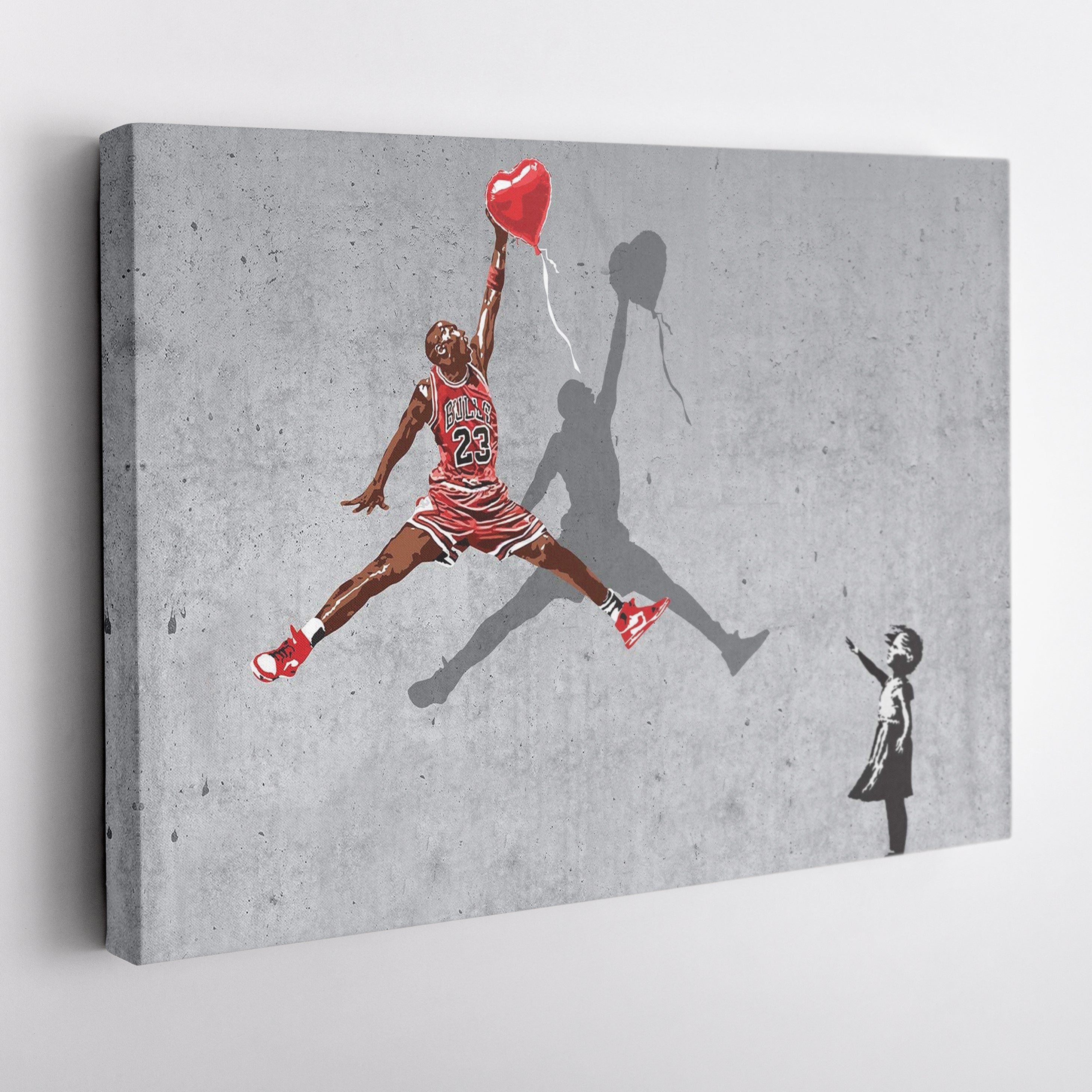 Michael Jordan Banksy Balloon Girl NBA Canvas Street Art