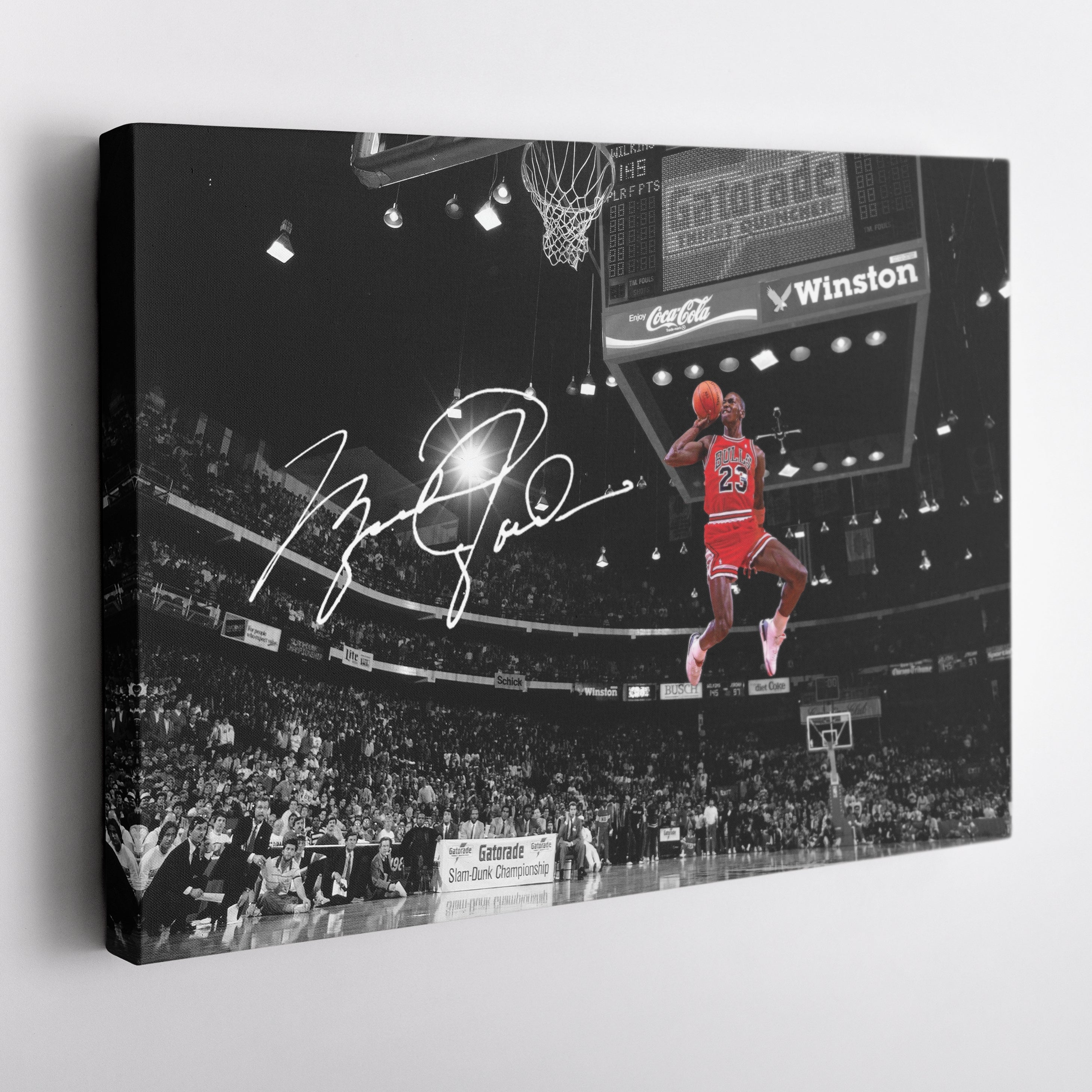 Chicago Bulls Michael Jordan Autographed Slam Dunk Canvas Wall Art