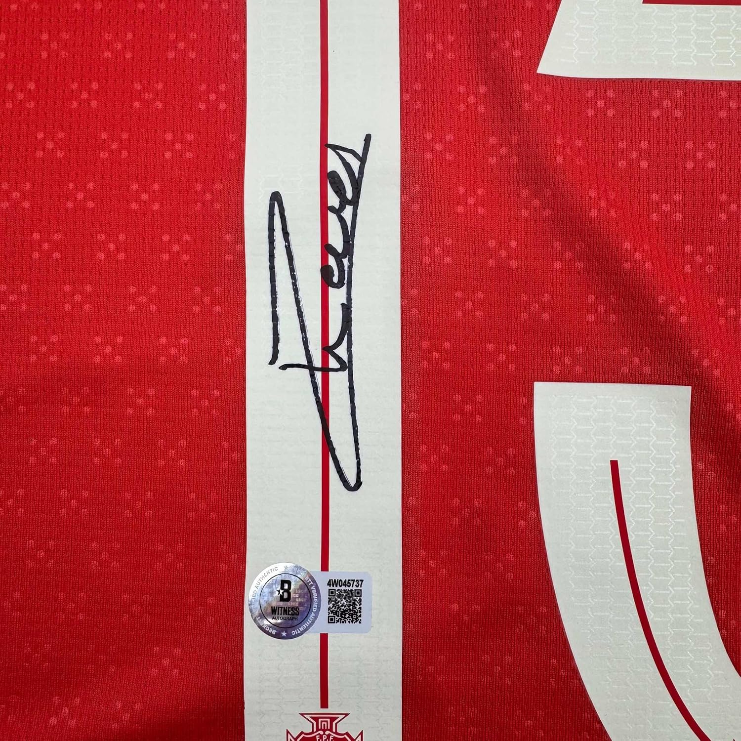 Autographed Joao Neves 35x39 Portugal Soccer Team World Cup Framed Jersey