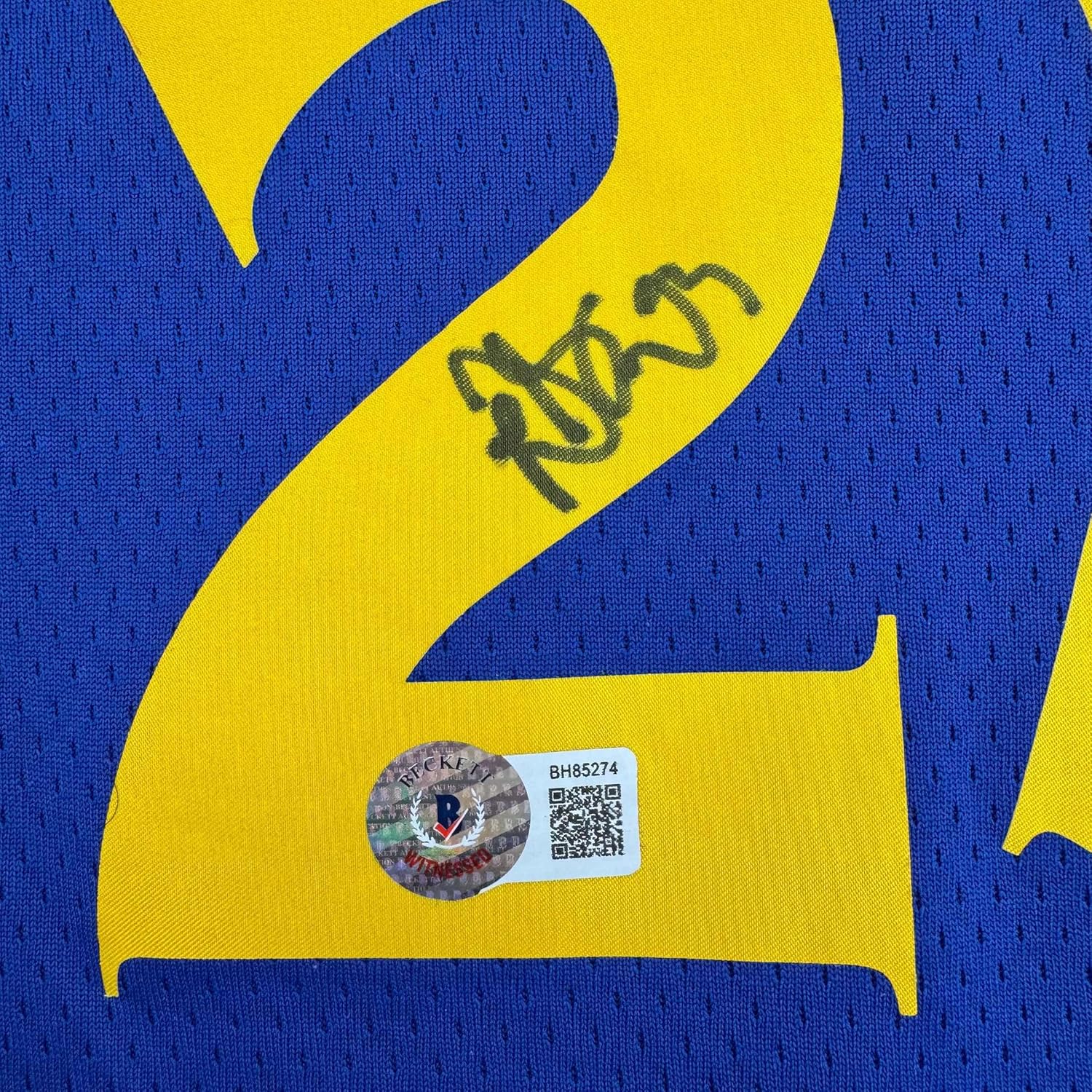 Framed Autographed/Signed Draymond Green 35x39 Golden State Blue Basketball Jersey Beckett BAS COA