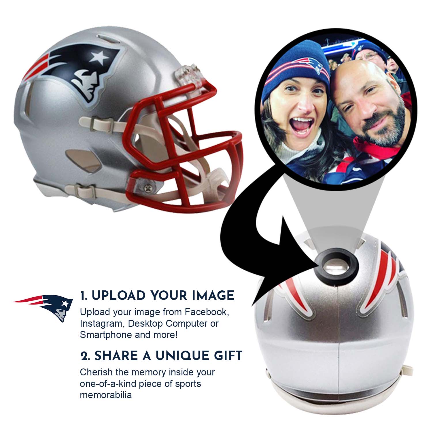 New England Patriots NFL Mini Helmet - Picture Inside