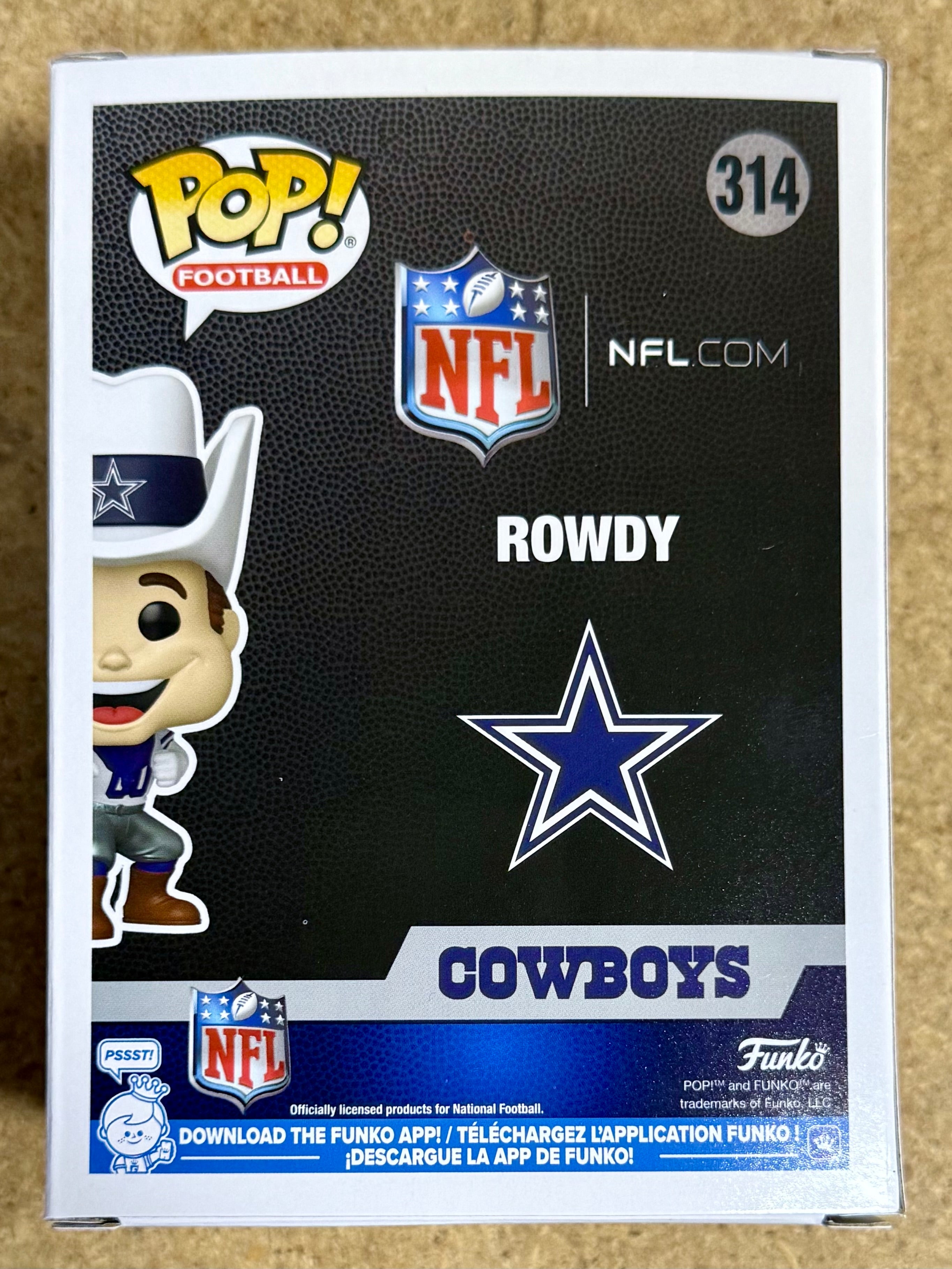 Autographed Jaydon Blue Signed NFL Dallas Cowboys Mascot Rowdy Funko Pop! #314