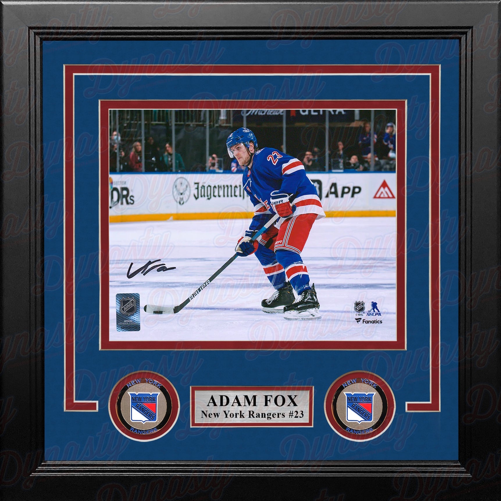 Adam Fox Autographed New York Rangers 8" x 10" Framed Hockey Photo